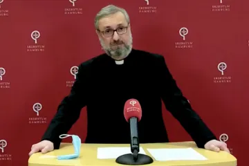 Archbishop Stefan Heße of Hamburg, Germany, makes his announcement on March 18, 2021